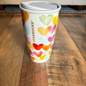 Starbucks Water Color Hearts Ceramic Tumblr